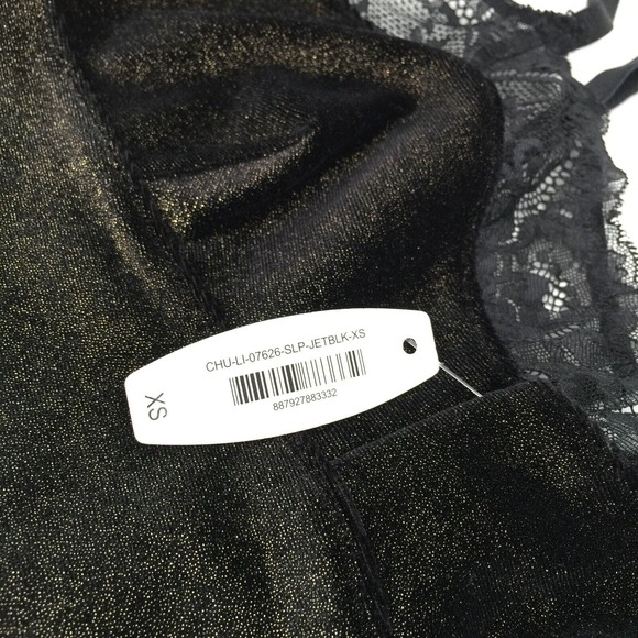 NWT Adore Me Crushed Velvet Lingerie Slip Dress Size XS Gold Sparkly Black - Picture 3 of 7